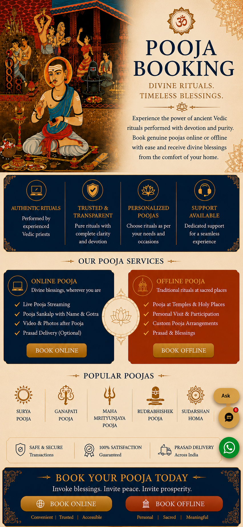 Pooja Booking — Divine rituals. Timeless blessings.
